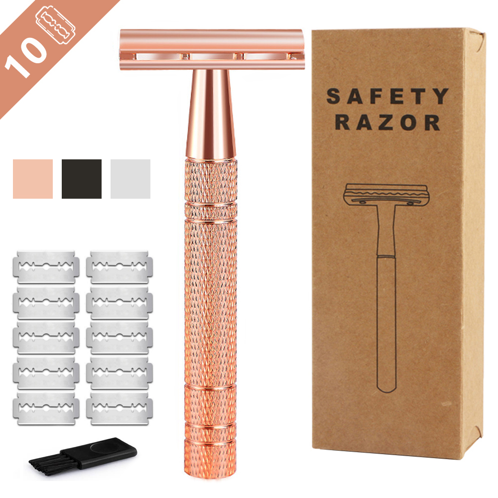 Safety Razor Handle - Rose Gold Razor,Classic Double Edge Safety