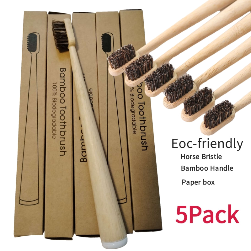 5Pcs Horsehair Bamboo Toothbru - Bamboo Toothbrush Set avis et prix