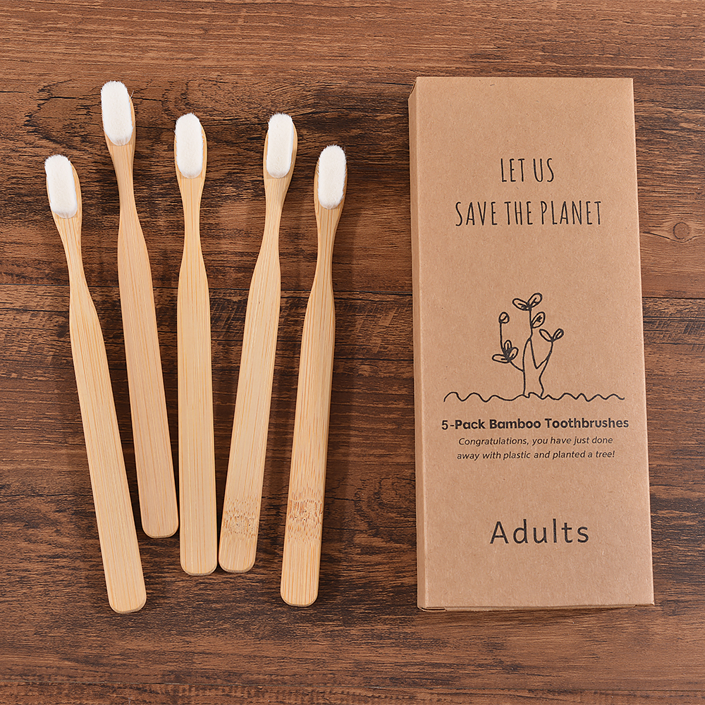 5Pcs Ultra Fine Soft Toothbrus - Bamboo Toothbrush Set avis et prix