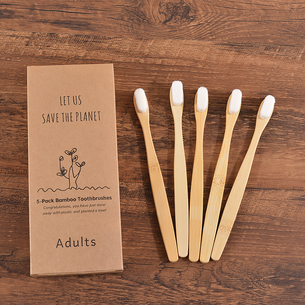 5Pcs Ultra Fine Soft Toothbrus - Bamboo Toothbrush Set avis et prix