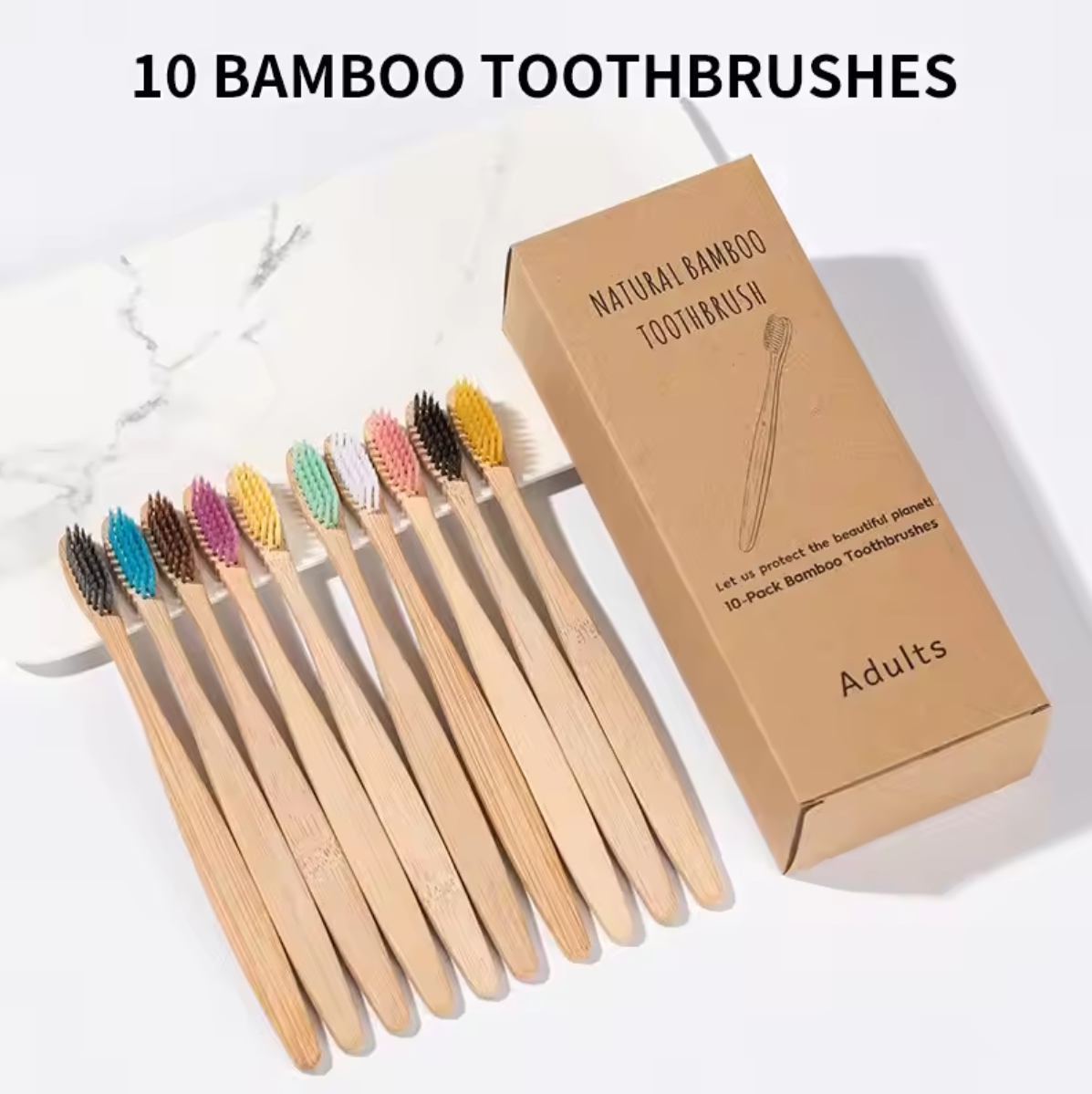 Single Cowhide Wrapped Bamboo  - Bamboo Toothbrush Set avis et prix