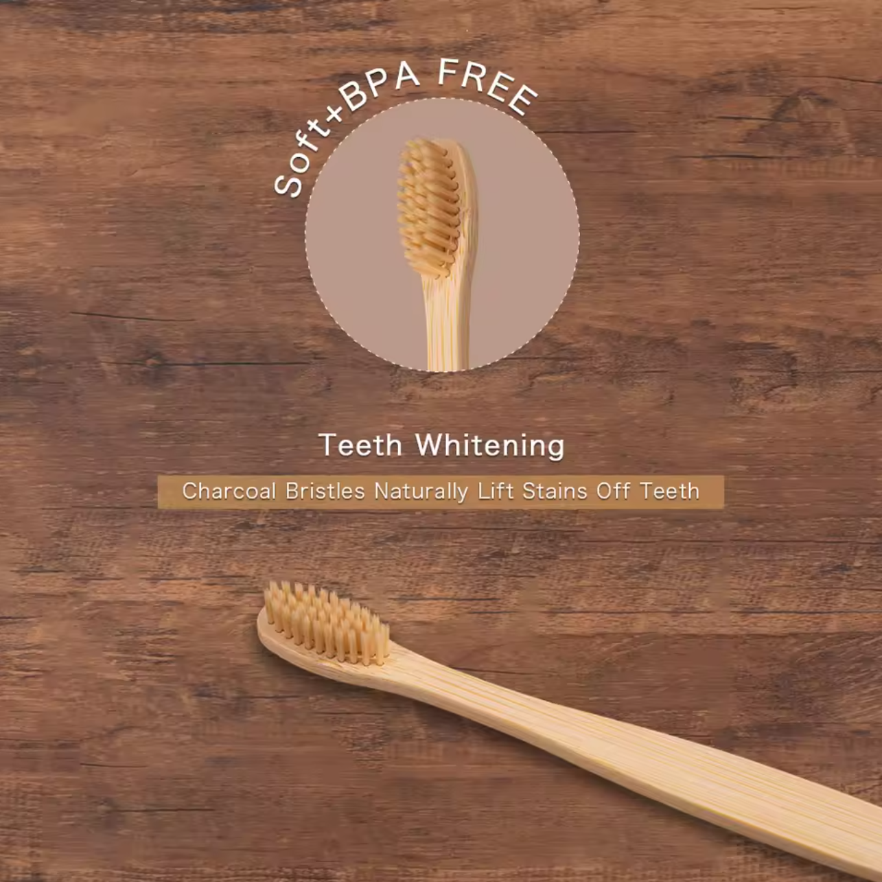 Single Cowhide Wrapped Bamboo  - Bamboo Toothbrush Set avis et prix