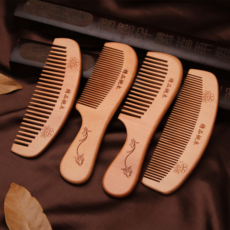 Natural Peach Wood Hair Comb C - Bamboo Toothbrush Set avis et prix