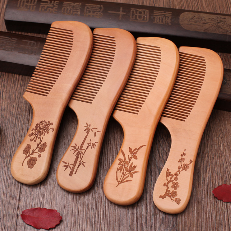 Natural Peach Wood Hair Comb C - Bamboo Toothbrush Set avis et prix