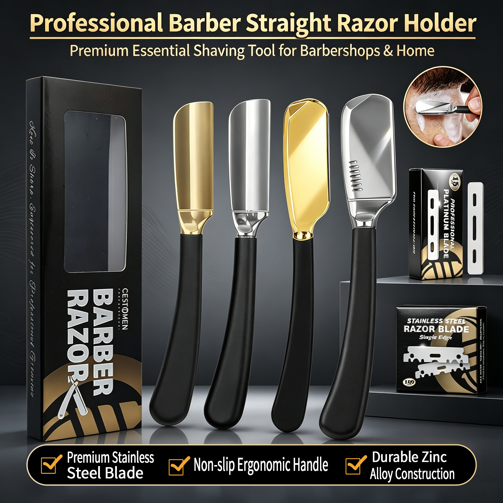 1Pc Pro Baber Beard Straight E - Safety Razor Handle avis et prix