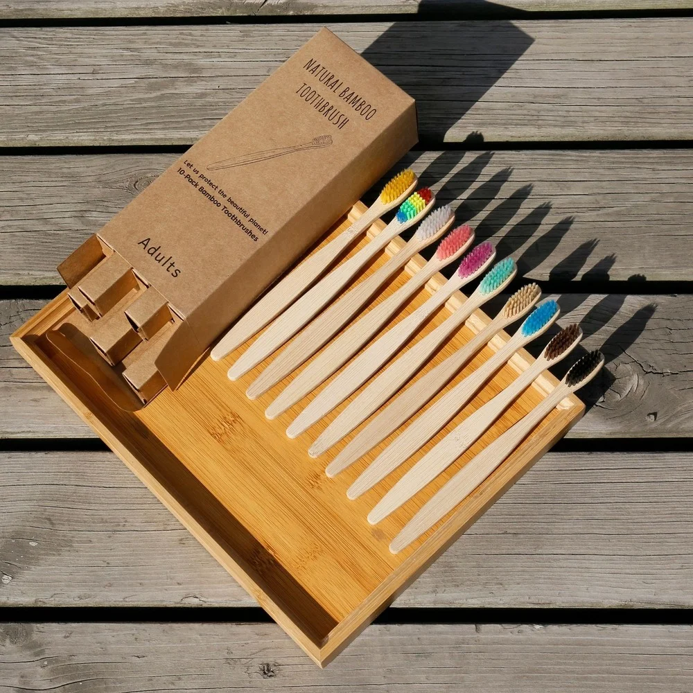 10PCS Colorful Toothbrush Natu - Bamboo Toothbrush Set avis et prix