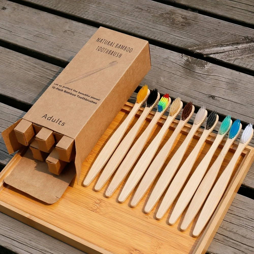 10PCS Colorful Toothbrush Natu - Bamboo Toothbrush Set avis et prix