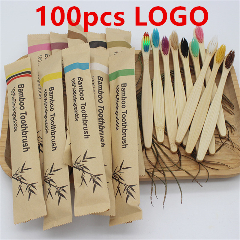50/100Pcs Customisable Logo So - Bamboo Toothbrush Set avis et prix