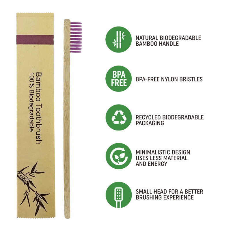 50/100Pcs Customisable Logo So - Bamboo Toothbrush Set avis et prix