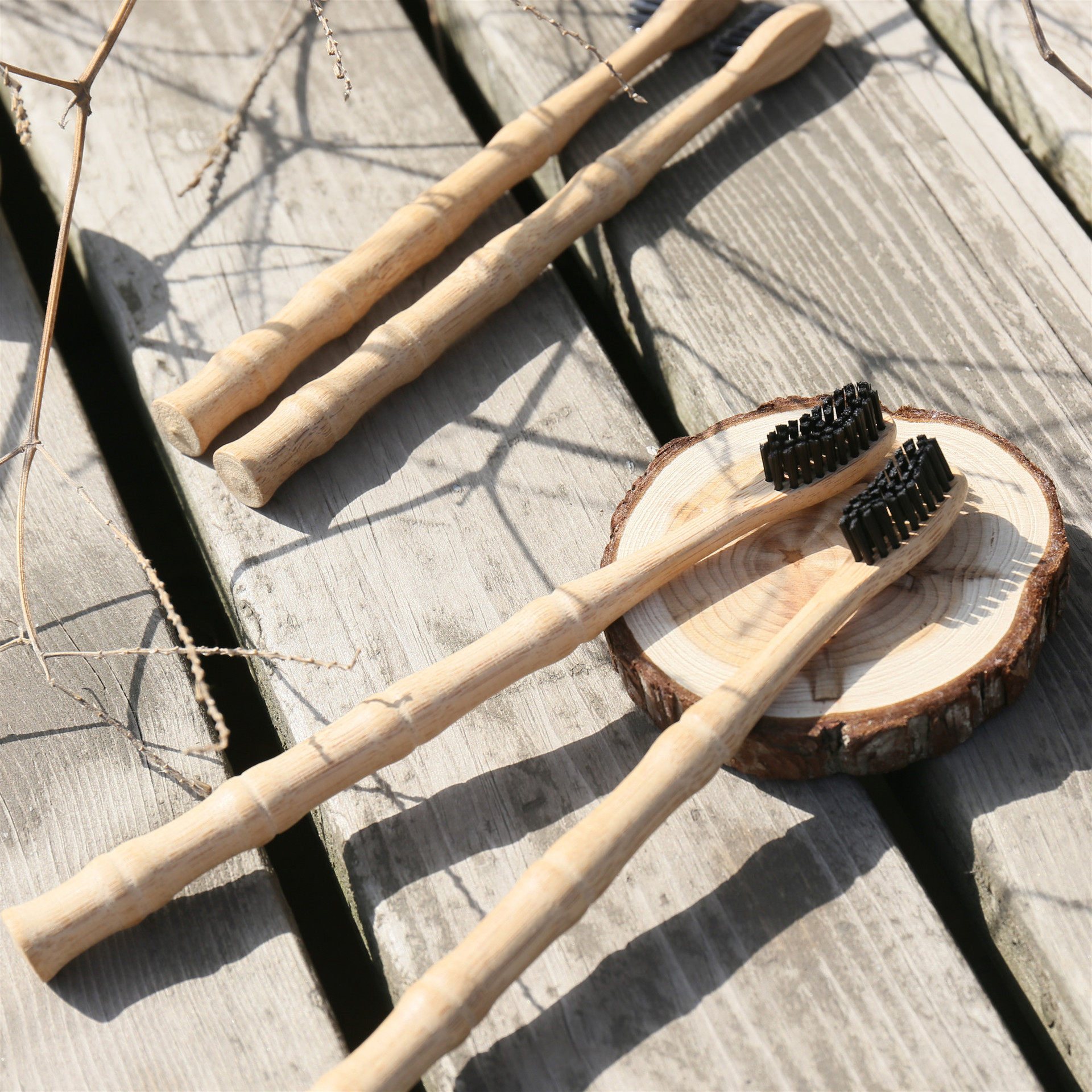 1/2/5 Pcs Natural Biodegradabl - Bamboo Toothbrush Set avis et prix