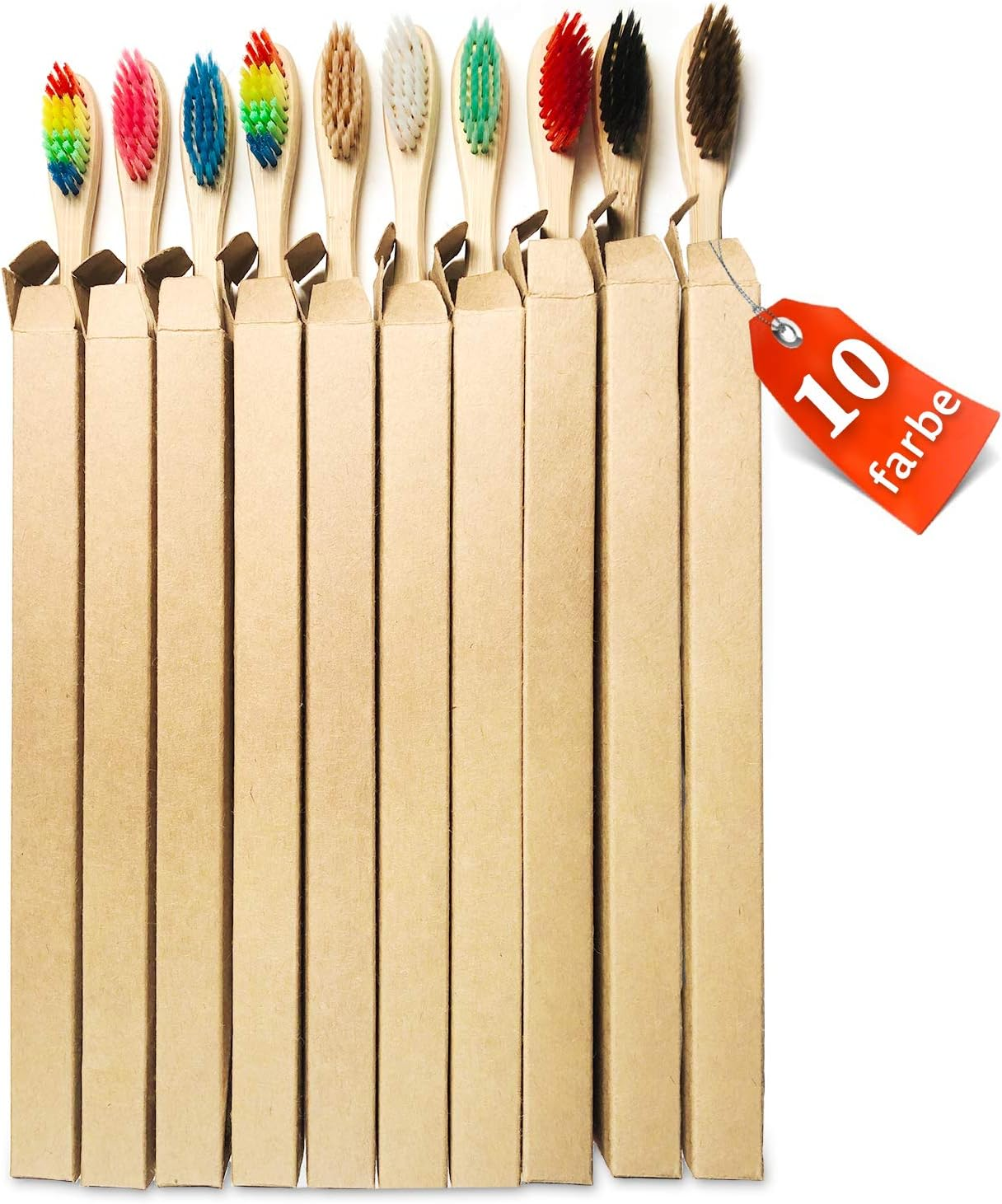 10PCS Natural Bamboo Toothbrus - Bamboo Toothbrush Set avis et prix