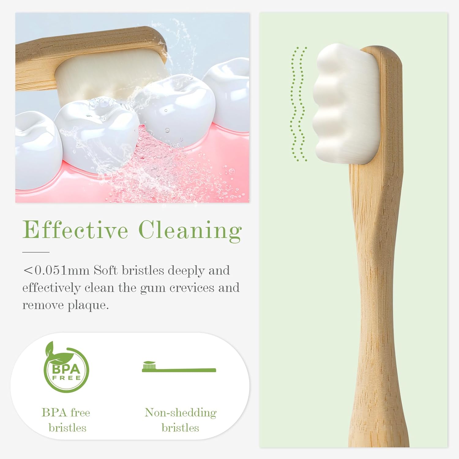 4 Pcs Micro-Nano Bamboo Toothb - Bamboo Toothbrush Set avis et prix