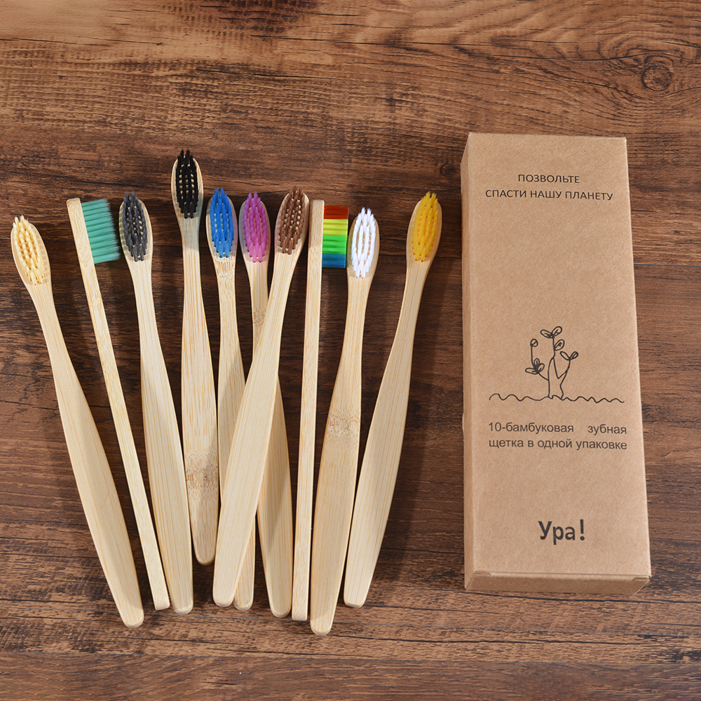 10Pcs Colorful Toothbrush Natu - Bamboo Toothbrush Set avis et prix
