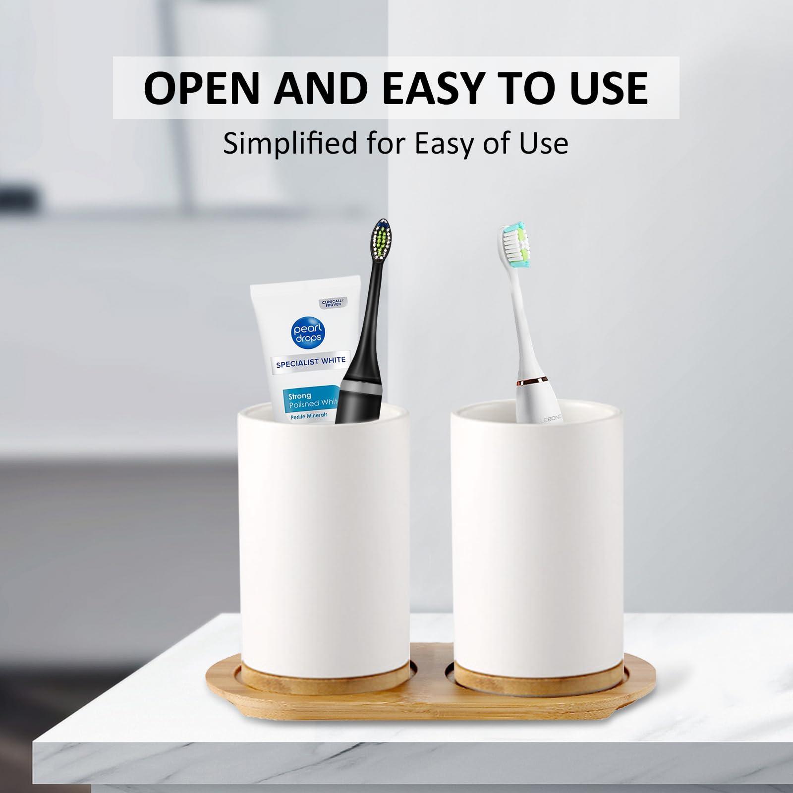 Ceramic Bathroom Set Fine Cera - Bamboo Toothbrush Set avis et prix